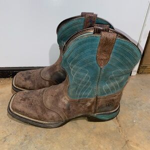 Ariat Brown and Teal Women's Boots